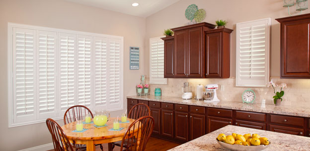 Kitchen with Polywood shutters